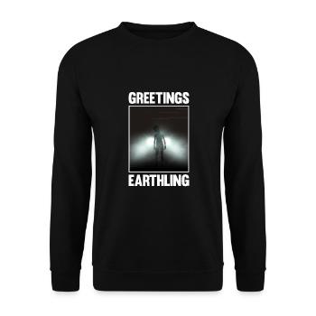 Alien, UFO, UAP, Space, Weltraum Flugobjekt - Unisex Pullover - Schwarz - Vorne - Alina (178cm) & Michal (187cm)