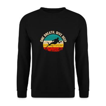 Diving, Apnea Diving, Apnea No Limit Freediving - Unisex Sweatshirt - black - Front - Alina (178cm) & Michal (187cm)
