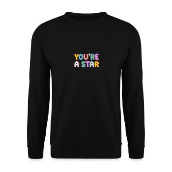 Be you! Self-confidence, positive thinking, motivation - Unisex Sweatshirt - black - Front - Alina (178cm) & Michal (187cm)