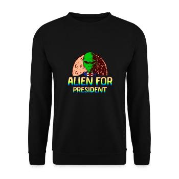 Alien, UFO, UAP, Space, Weltraum Flugobjekt - Unisex Pullover - Schwarz - Vorne - Alina (178cm) & Michal (187cm)