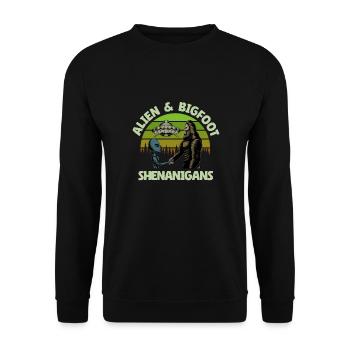 Alien, UFO, UAP, Space, Space Flying Object - Unisex Sweatshirt - black - Front - Alina (178cm) & Michal (187cm)