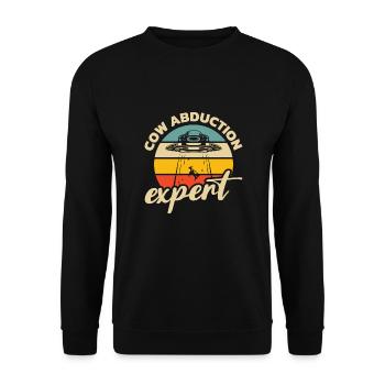 Alien, UFO, UAP, Space, Weltraum Flugobjekt - Unisex Pullover - Schwarz - Vorne - Alina (178cm) & Michal (187cm)
