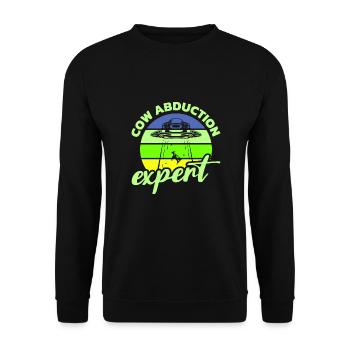 Alien, UFO, UAP, Space, Weltraum Flugobjekt - Unisex Pullover - Schwarz - Vorne - Alina (178cm) & Michal (187cm)