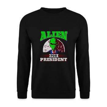 Alien, UFO, UAP, Space, Weltraum Flugobjekt - Unisex Pullover - Schwarz - Vorne - Alina (178cm) & Michal (187cm)