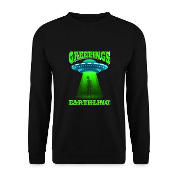 Alien, UFO, UAP, Space, Space Flying Object - Unisex Sweatshirt - black - Front - Alina (178cm) & Michal (187cm)