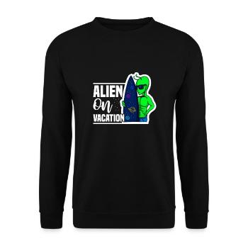Alien, UFO, UAP, Space, Weltraum Flugobjekt - Unisex Pullover - Schwarz - Vorne - Alina (178cm) & Michal (187cm)