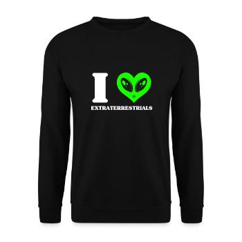 Alien, OVNI, UAP, Espace, Objet volant de l’espace - Sweat-shirt Unisexe - noir - Devant - Alina (178cm) & Michal (187cm)