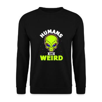 Alien, OVNI, UAP, Espace, Objet volant de l’espace - Sweat-shirt Unisexe - noir - Devant - Alina (178cm) & Michal (187cm)