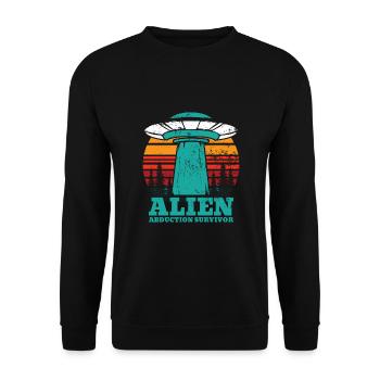 Alien, OVNI, UAP, Espace, Objet volant de l’espace - Sweat-shirt Unisexe - noir - Devant - Alina (178cm) & Michal (187cm)