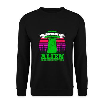 Alien, UFO, UAP, Space, Weltraum Flugobjekt - Unisex Pullover - Schwarz - Vorne - Alina (178cm) & Michal (187cm)