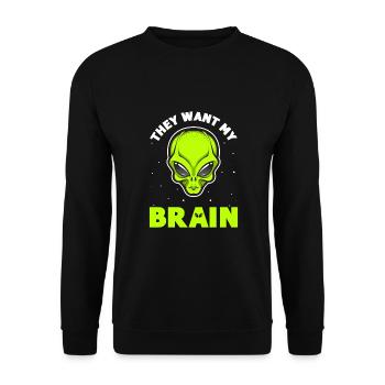 Alien, UFO, UAP, Space, Weltraum Flugobjekt - Unisex Pullover - Schwarz - Vorne - Alina (178cm) & Michal (187cm)