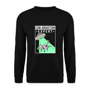 Alien, UFO, UAP, Space, Weltraum Flugobjekt - Unisex Pullover - Schwarz - Vorne - Alina (178cm) & Michal (187cm)