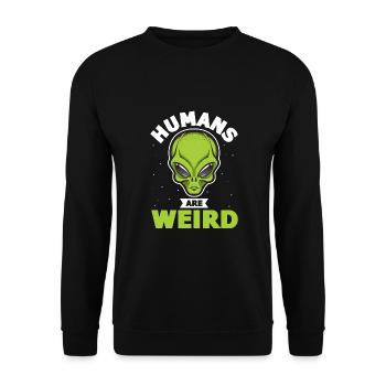 Alien, OVNI, UAP, Espace, Objet volant de l’espace - Sweat-shirt Unisexe - noir - Devant - Alina (178cm) & Michal (187cm)