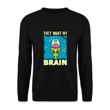 Alien, OVNI, UAP, Espace, Objet volant de l’espace - Sweat-shirt Unisexe - noir - Devant - Alina (178cm) & Michal (187cm)