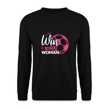 Women's Soccer, Women's Soccer, Women's Soccer - Unisex Sweatshirt - black - Front - Alina (178cm) & Michal (187cm)