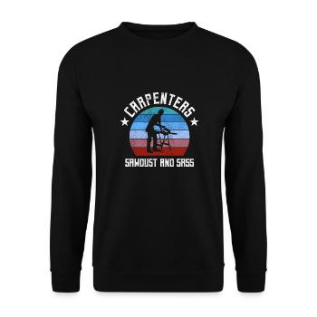 charpentier, charpentier, menuisier, charpentier, - Sweat-shirt Unisexe - noir - Devant - Alina (178cm) & Michal (187cm)