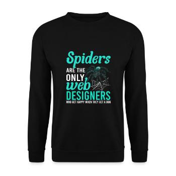 Vogelspinne Tarantula Terraristik Amphibie Spinne - Unisex Pullover - Schwarz - Vorne - Alina (178cm) & Michal (187cm)