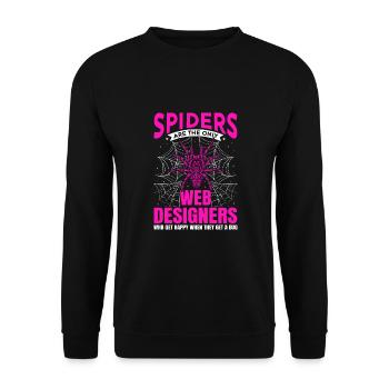 Vogelspinne Tarantula Terraristik Amphibie Spinne - Unisex Pullover - Schwarz - Vorne - Alina (178cm) & Michal (187cm)
