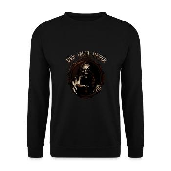 Live Love Luzifer Goth Festival Death Metal - Unisex Pullover - Schwarz - Vorne - Alina (178cm) & Michal (187cm)