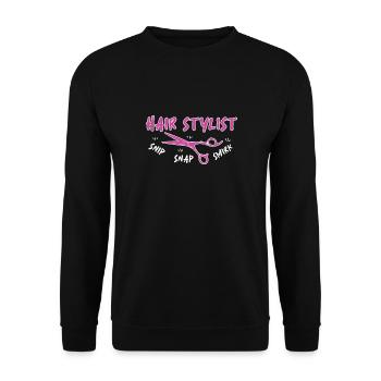 Coiffeur Coiffeur Coiffeur Coiffeur - Sweat-shirt Unisexe - noir - Devant - Alina (178cm) & Michal (187cm)