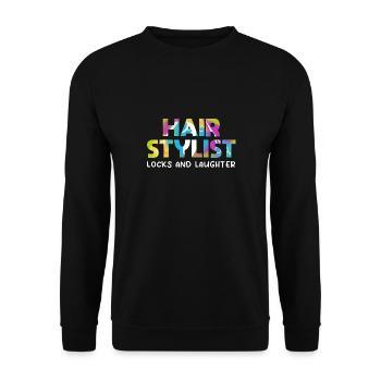 Coiffeur Coiffeur Coiffeur Coiffeur - Sweat-shirt Unisexe - noir - Devant - Alina (178cm) & Michal (187cm)