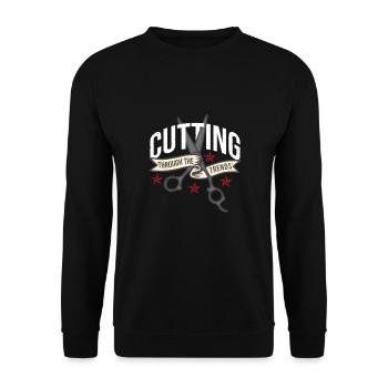 Coiffeur Coiffeur Coiffeur Coiffeur - Sweat-shirt Unisexe - noir - Devant - Alina (178cm) & Michal (187cm)