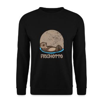 Otto Name, Fischotto Outfit for Name Day with Name - Unisex Sweatshirt - black - Front - Alina (178cm) & Michal (187cm)