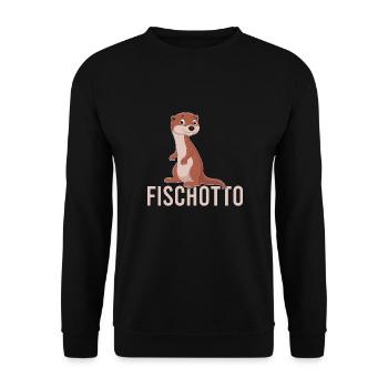 Otto Name, Fischotto Outfit zum Namenstag mit Name - Unisex Pullover - Schwarz - Vorne - Alina (178cm) & Michal (187cm)