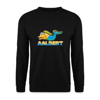 Albert Name, Aalbert outfit for name day with - Unisex Sweatshirt - black - Front - Alina (178cm) & Michal (187cm)