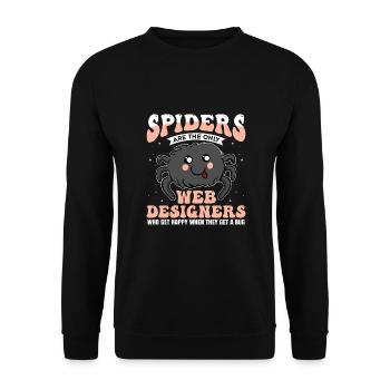 Vogelspinne Tarantula Terraristik Amphibie Spinne - Unisex Pullover - Schwarz - Vorne - Alina (178cm) & Michal (187cm)