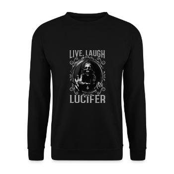Live Love Luzifer Goth Festival Death Metal - Unisex Pullover - Schwarz - Vorne - Alina (178cm) & Michal (187cm)