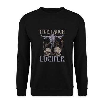 Live Love Lucifer Goth Festival Death Metal - Unisex Sweatshirt - black - Front - Alina (178cm) & Michal (187cm)