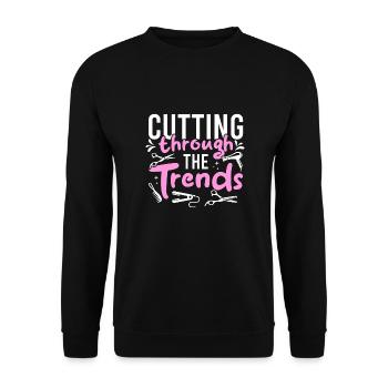 Coiffeur Coiffeur Coiffeur Coiffeur - Sweat-shirt Unisexe - noir - Devant - Alina (178cm) & Michal (187cm)