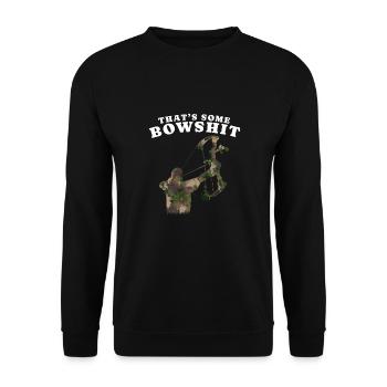 Bogensport Bogenschütze Bogenschießen Pfeil Bogen - Unisex Pullover - Schwarz - Vorne - Alina (178cm) & Michal (187cm)