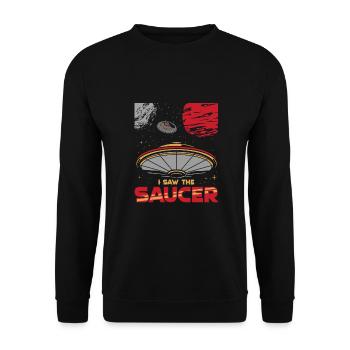 Extraterrestre, OVNI, UAP, Espace, Objet volant spatial - Sweat-shirt Unisexe - noir - Devant - Alina (178cm) & Michal (187cm)