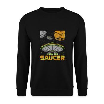 Extraterrestre, OVNI, UAP, Espace, Objet volant spatial - Sweat-shirt Unisexe - noir - Devant - Alina (178cm) & Michal (187cm)
