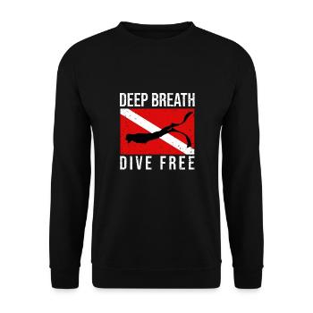 Diving, Freediving, Freediving No Limit Freediving - Unisex Sweatshirt - black - Front - Alina (178cm) & Michal (187cm)