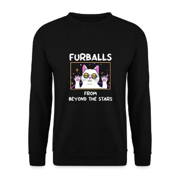 Chat Alien, OVNI, UAP, Espace, Objet Volant Spatial - Sweat-shirt Unisexe - noir - Devant - Alina (178cm) & Michal (187cm)