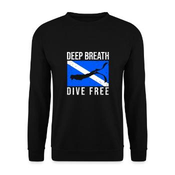 Diving, Freediving, Freediving No Limit Freediving - Unisex Sweatshirt - black - Front - Alina (178cm) & Michal (187cm)