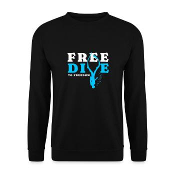 Diving, Freediving, Freediving No Limit Freediving - Unisex Sweatshirt - black - Front - Alina (178cm) & Michal (187cm)