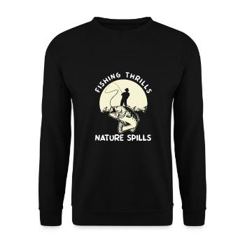 Fishing, fishing, fishing and pike fishing - Unisex Sweatshirt - black - Front - Alina (178cm) & Michal (187cm)