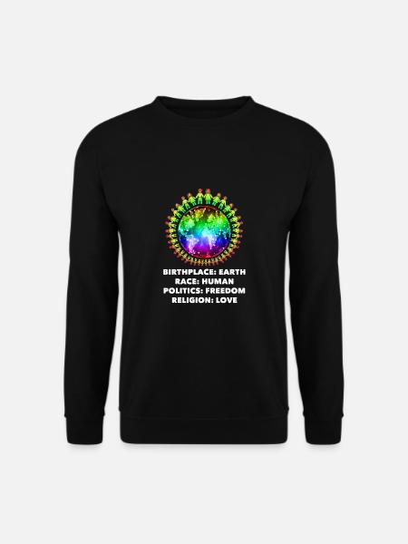 gegen Rassismus, gegen Rechts, gegen Nazis, Liebe - Unisex Pullover - Schwarz