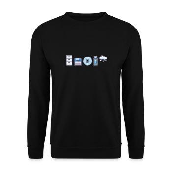 IT Geek, PC Accessories Storage Devices Evolution - Unisex Sweatshirt - black - Front - Alina (178cm) & Michal (187cm)