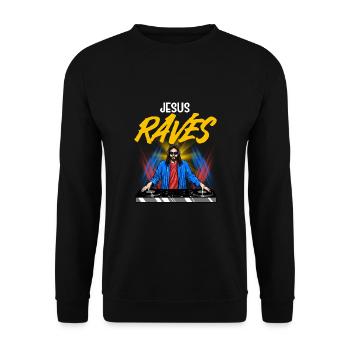 Rave Techno House Party EDM Festival Goa Electro - Unisex Pullover - Schwarz - Vorne - Alina (178cm) & Michal (187cm)