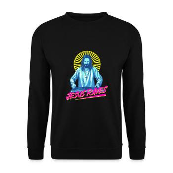 Rave, Techno, House, Party, EDM, Festival, Goa, Electro - Sweat-shirt Unisexe - noir - Devant - Alina (178cm) & Michal (187cm)