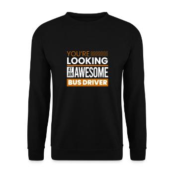funny bus driver school bus driver saying gift - Unisex Sweatshirt - black - Front - Alina (178cm) & Michal (187cm)