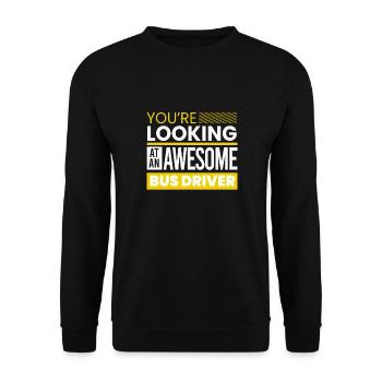 funny bus driver school bus driver saying gift - Unisex Sweatshirt - black - Front - Alina (178cm) & Michal (187cm)