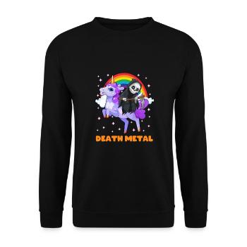 Goth Rock Satan Einhorn Festivals Death Metal - Unisex Pullover - Schwarz - Vorne - Alina (178cm) & Michal (187cm)