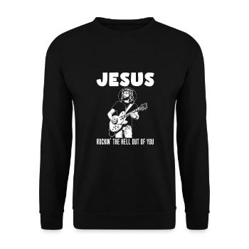 guitare, musicien, groupe de musique, guitariste, - Sweat-shirt Unisexe - noir - Devant - Alina (178cm) & Michal (187cm)