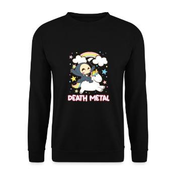 Goth Rock Satan Einhorn Festivals Death Metal - Unisex Pullover - Schwarz - Vorne - Alina (178cm) & Michal (187cm)